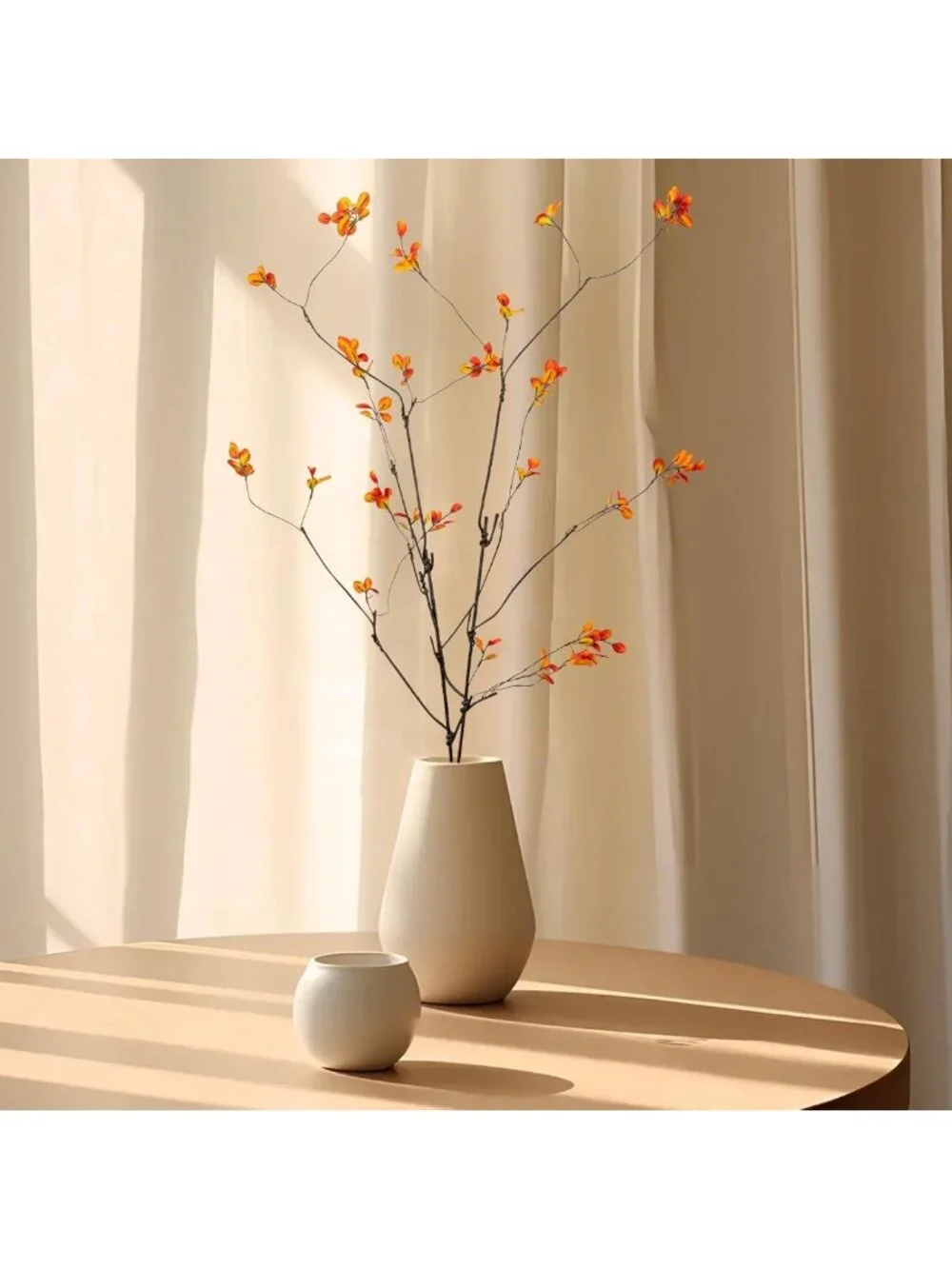 4pcs 47.5” Fall Faux Ficus Branches - Autumn Greenery for Home Decor